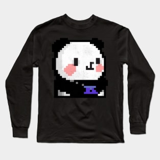 Pixel Art Panda Retro Cute Long Sleeve T-Shirt